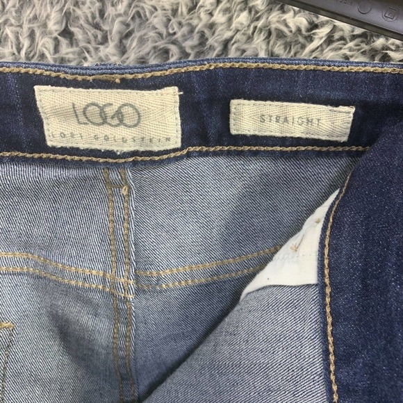 LOGO by Lori Goldstein Dark Blue Ankle Jeans w/ lace trim - Picture 8 of 12